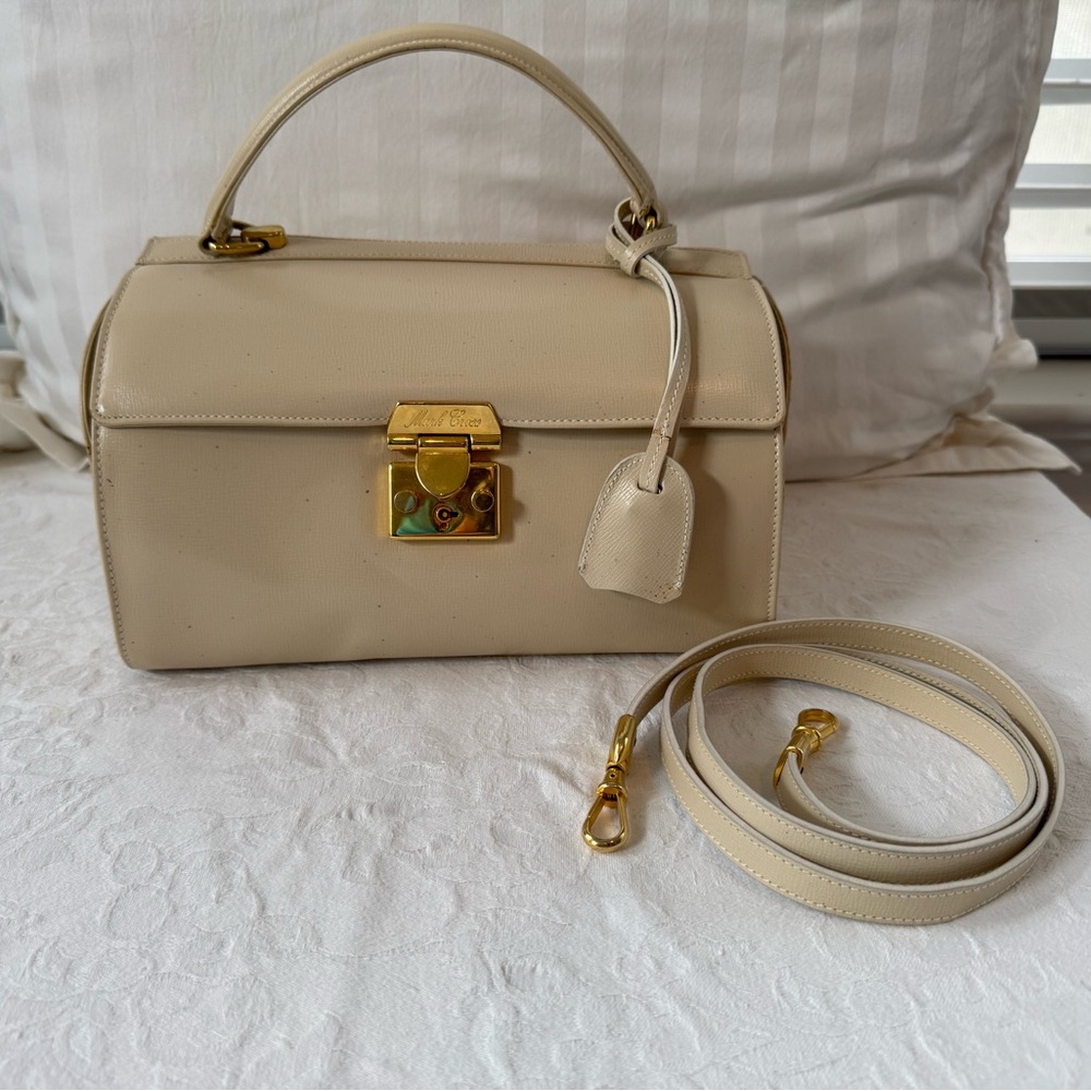 Vintage Mark Cross Handbag Cream.